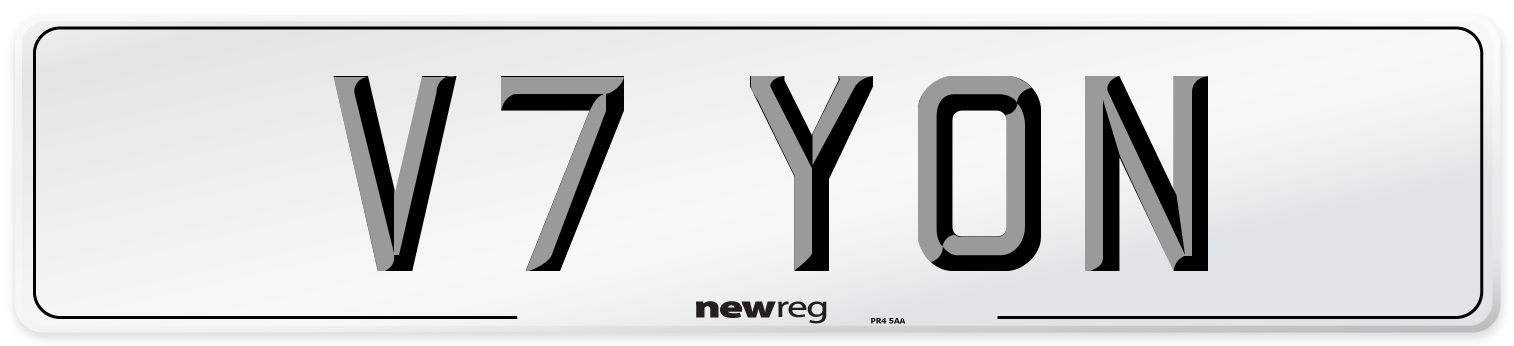 V7 YON Number Plate from New Reg